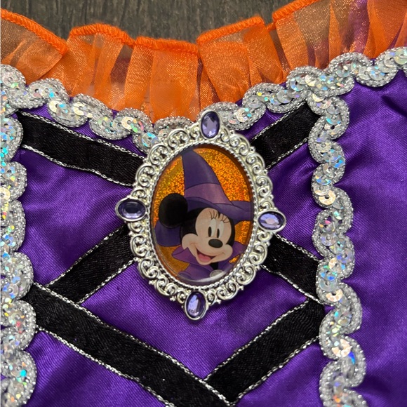 2023 Disney Halloween Minnie Mouse Purple and Black Kids Witch Costume Dress - Picture 2 of 4